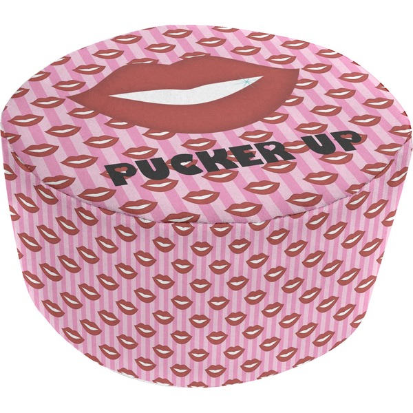 Custom Lips (Pucker Up) Round Pouf Ottoman