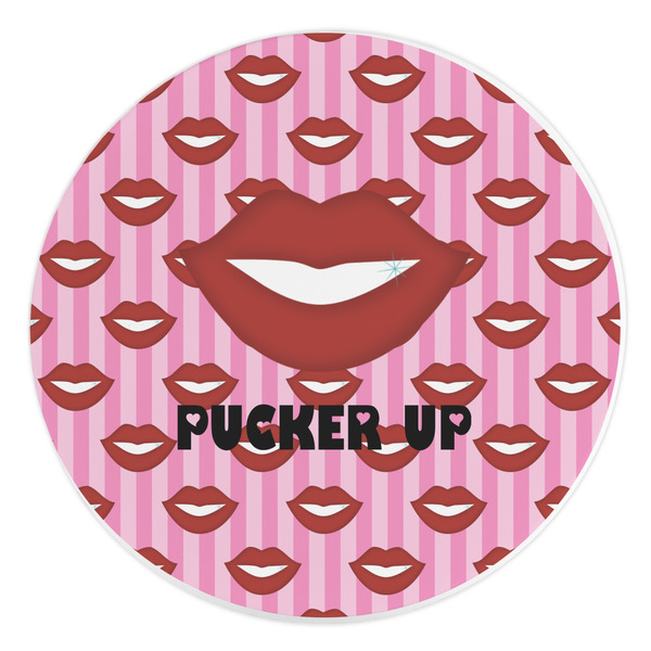 Custom Lips (Pucker Up) Round Stone Trivet
