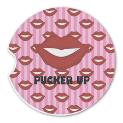 Lips (Pucker Up) Sandstone Car Coaster - Single