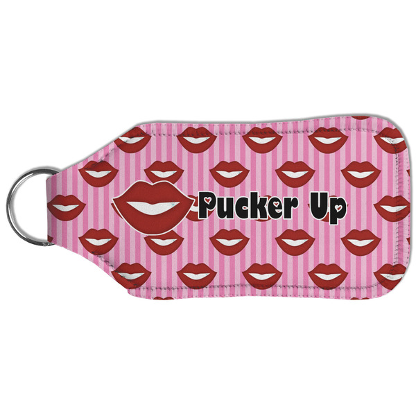 Lips (Pucker Up) Sanitizer Holder Keychain - Large (Back)