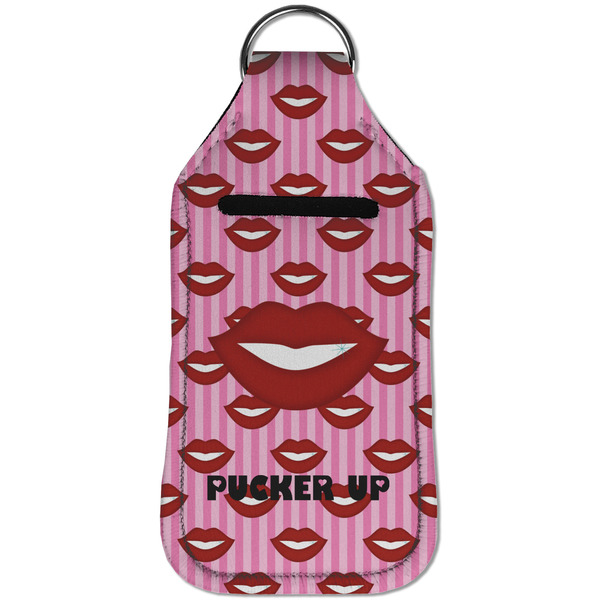 Lips (Pucker Up) Sanitizer Holder Keychain - Large (Front)