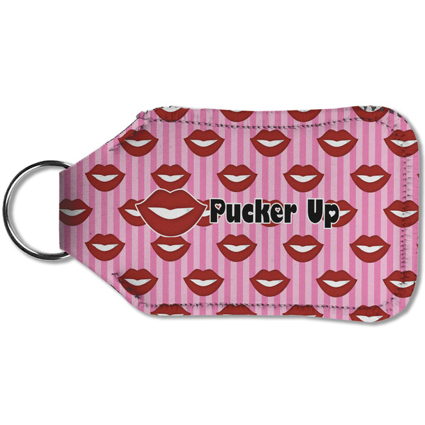 Lips (Pucker Up) Sanitizer Holder Keychain - Small (Back)