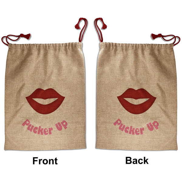 Custom Lips (Pucker Up) Santa Sack - Front & Back