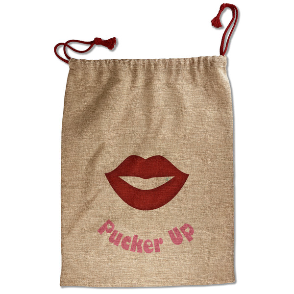 Lips (Pucker Up) Santa Bag - Front