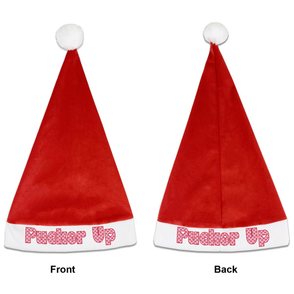 Custom Lips (Pucker Up) Santa Hat - Front & Back