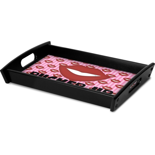 Lips (Pucker Up) Serving Tray Black - Corner