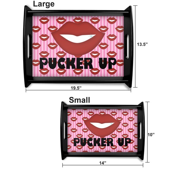 Lips (Pucker Up) Serving Tray Black Sizes
