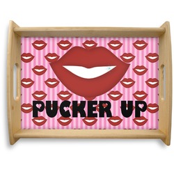 Lips (Pucker Up) Natural Wooden Tray - Large