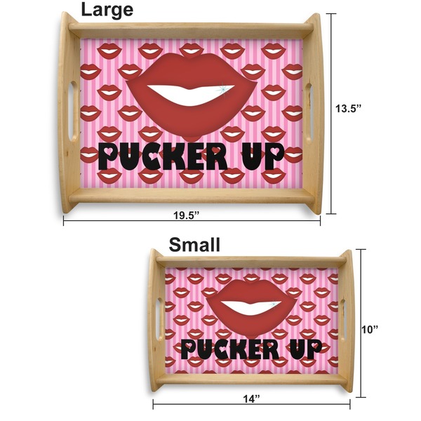 Lips (Pucker Up) Serving Tray Wood Sizes