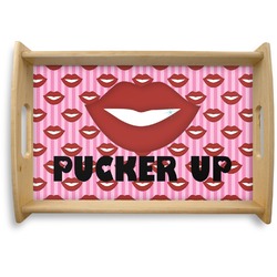 Lips (Pucker Up) Natural Wooden Tray - Small