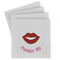 Lips (Pucker Up) Set of 4 Sandstone Coasters - Front View