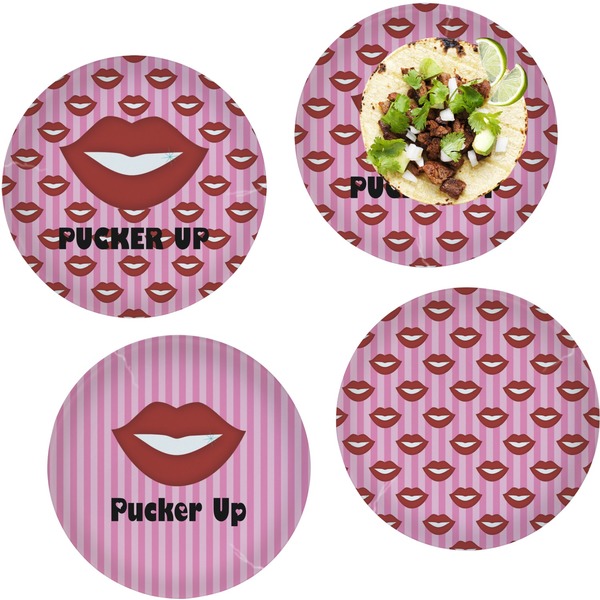 Lips (Pucker Up)  Set of Lunch / Dinner Plates