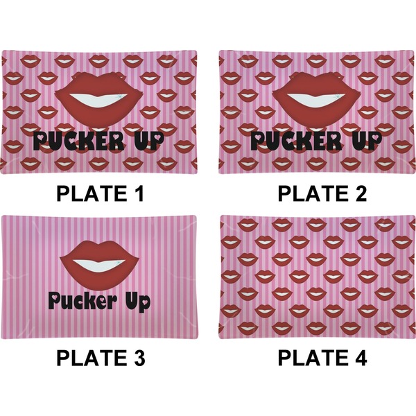 Lips (Pucker Up)  Set of Rectangular Dinner Plates (Approval)