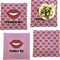 Lips (Pucker Up) Set of 4 Glass Square Lunch / Dinner Plate 9.5"