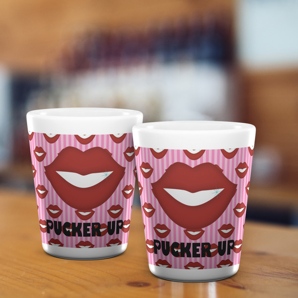 Lips (Pucker Up) Shot Glass - White - LIFESTYLE