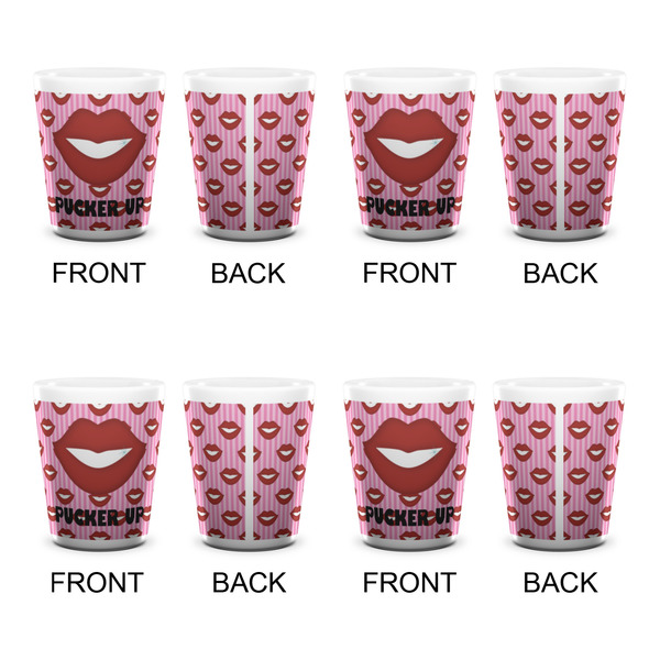 Lips (Pucker Up) Shot Glass - White - Set of 4 - APPROVAL