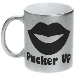 Lips (Pucker Up) Metallic Silver Mug
