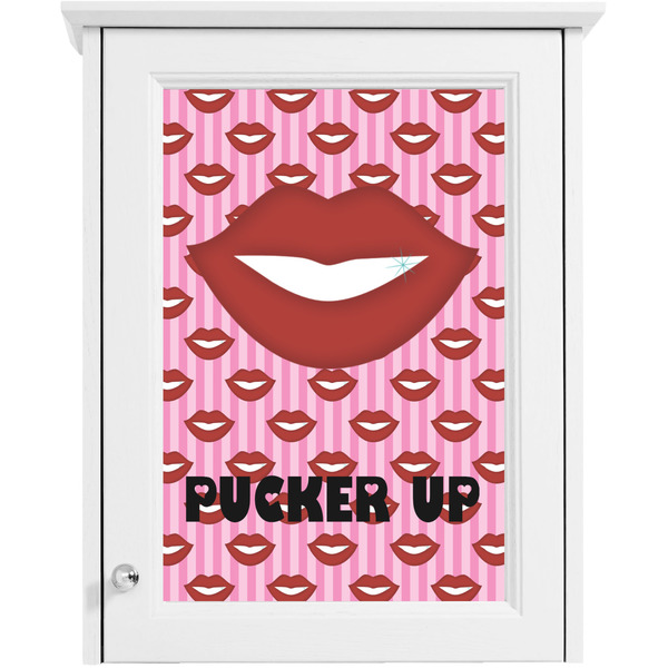 Lips (Pucker Up)  Single White Cabinet Decal