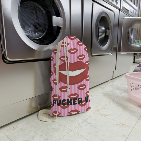 Lips (Pucker Up) Small Landry Bag - In Context