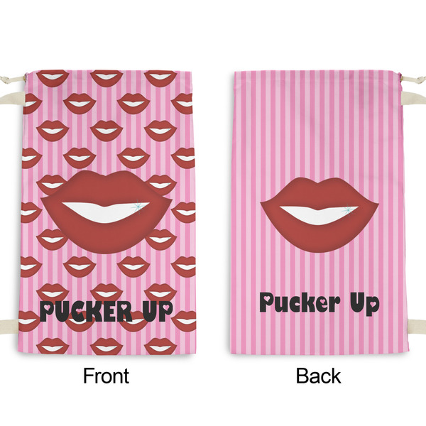 Lips (Pucker Up) Small Laundry Bag - Front & Back View