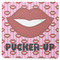 Lips (Pucker Up) Square Coaster Rubber Back - Single