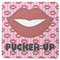 Lips (Pucker Up) Square Rubber Backed Coaster