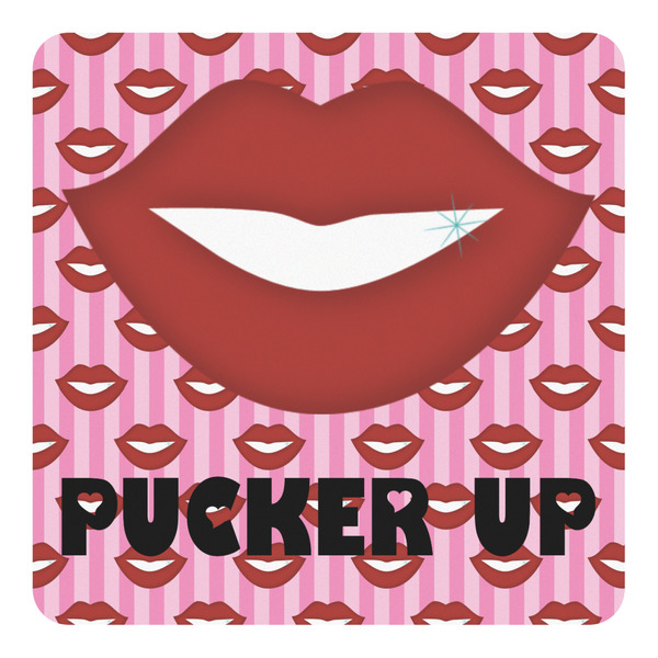 Custom Lips (Pucker Up) Square Decal - Large
