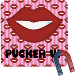 Lips (Pucker Up) Square Fridge Magnet