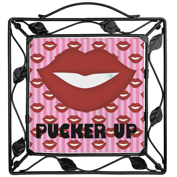 Custom Lips (Pucker Up) Square Trivet