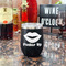 Lips (Pucker Up) Stainless Wine Tumblers - Black - Double Sided - In Context