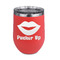 Lips (Pucker Up) Stainless Wine Tumblers - Coral - Single Sided - Front