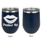 Lips (Pucker Up) Stainless Wine Tumblers - Navy - Single Sided - Approval