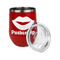 Lips (Pucker Up) Stainless Wine Tumblers - Red - Double Sided - Alt View