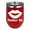 Lips (Pucker Up) Stemless Stainless Steel Wine Tumbler - Red - Double Sided