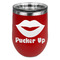 Lips (Pucker Up) Stainless Wine Tumblers - Red - Single Sided - Front