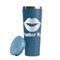 Lips (Pucker Up) Steel Blue RTIC Everyday Tumbler - 28 oz. - Lid Off
