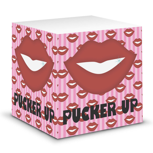 Custom Lips (Pucker Up) Sticky Note Cube