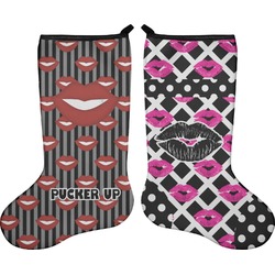 Lips (Pucker Up) Holiday Stocking - Double-Sided - Neoprene