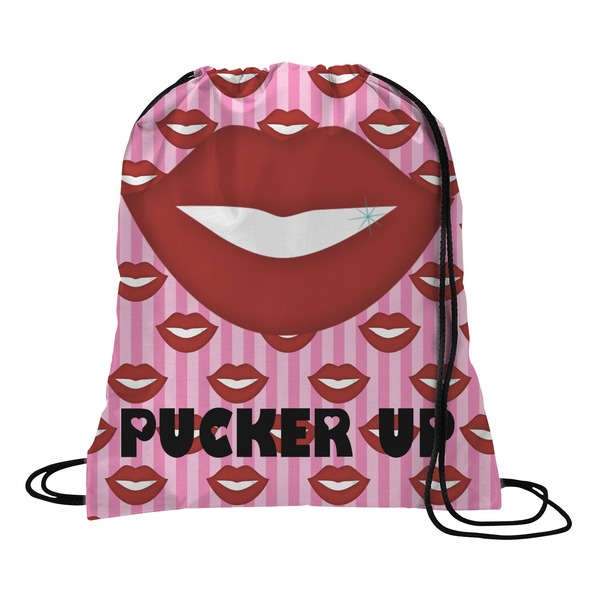 Custom Lips (Pucker Up) Drawstring Backpack - Small