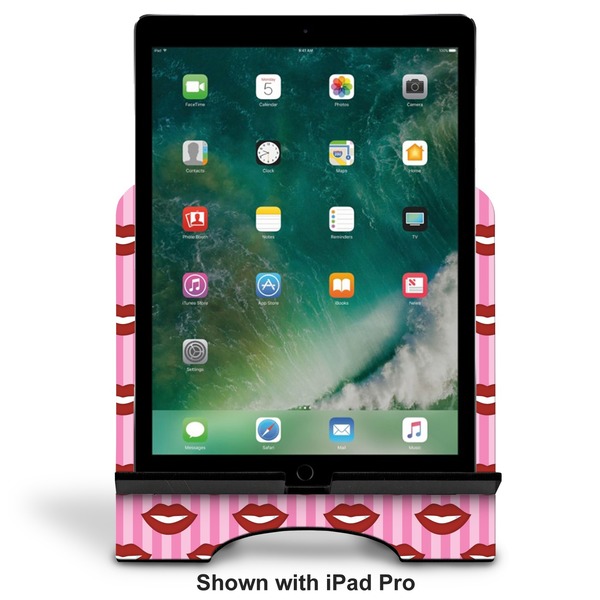 Lips (Pucker Up) Stylized Tablet Stand - Front with ipad