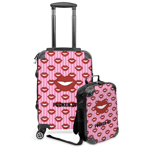 Custom Lips (Pucker Up) Kids 2-Piece Luggage Set - Suitcase & Backpack