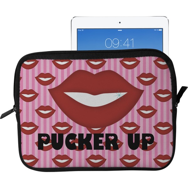 Custom Lips (Pucker Up) Tablet Case / Sleeve - Large
