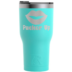 Lips (Pucker Up) RTIC Tumbler - Teal - Engraved Front