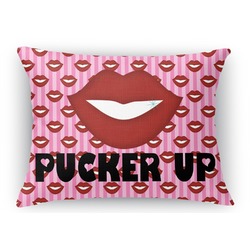 Lips (Pucker Up) Rectangular Throw Pillow Case