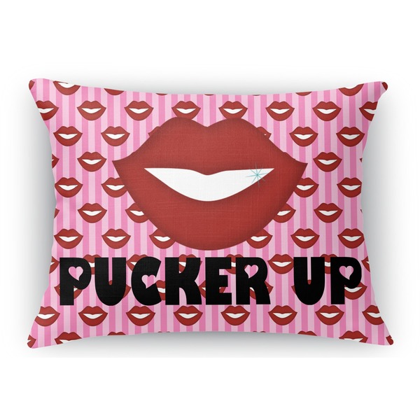 Custom Lips (Pucker Up) Rectangular Throw Pillow Case