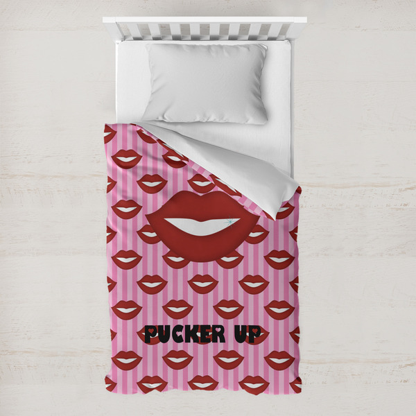 Custom Lips (Pucker Up) Toddler Duvet Cover