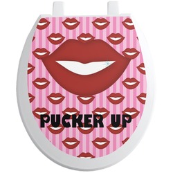 Lips (Pucker Up) Toilet Seat Decal - Round