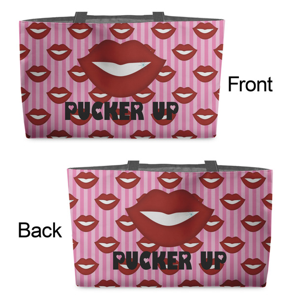 Lips (Pucker Up) Tote w/Black Handles - Front & Back Views