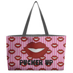 Lips (Pucker Up) Beach Totes Bag - w/ Black Handles