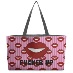 Lips (Pucker Up) Beach Totes Bag - w/ Black Handles